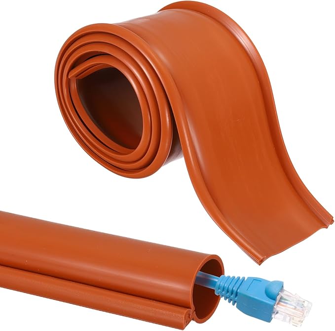 MECCANIXITY 3.3ft Cable Management Sleeve, 1 Inch, ID Flexible Cord Wires Hider Cover Insulation Snap-fit Protector for Substation, High-Voltage Electrical Networks, Red