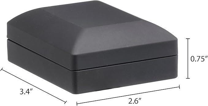 Allure - Bulk Case Of 12 - Luxury Pendant Box With LED Light, Square Shaped Elegant Diamond Pendant Case, For Unique Proposal Or Wedding, Small, Black Velvet Interior Jewelry Display Gift Box.