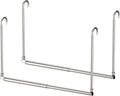 Hanging Closet Rod, 2 Pack Adjustable Height & Width Closet Rods for Hanging Clothes-Closet Extender Hanging Rod Space-Maximizing Design Suitable for Hanging and Drying Clothes, Silver