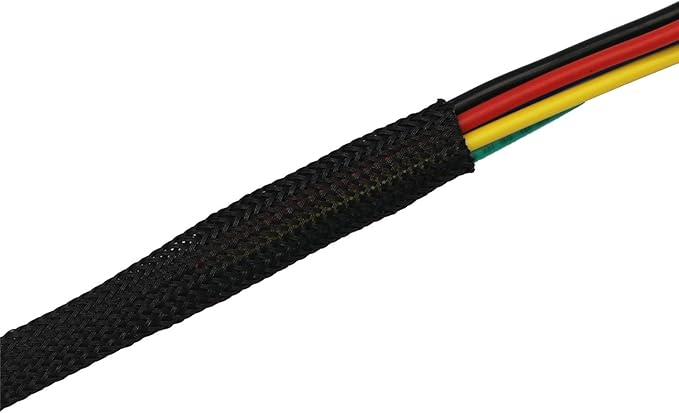 30ft PET Expandable Sleeving Wire Cable Sleeve (1/6", Black)