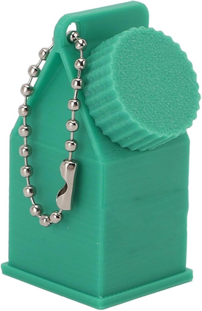 TOPINCN Milk Carton Box Keychain,Tolerant Holder Milk Carton Keychain Holder Mini Lactose Intolerance Pills Case Keychain Container (Green)