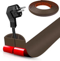 Floor Cord Cover Cable Cavity Self Adhesive Cord Hider Floor 10FT Floor Cable Management Power Cord Protector Floor Electric Cord Covers for Offices, Gym, Exhibitions (CoffeeBrown, 1.18" x 10')