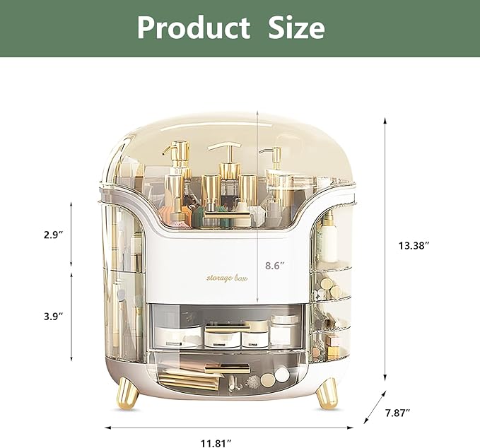 Upgrade Large Makeup Organizer Countertop Vanity Organizer Cosmetic Organizer Makeup Storage Box Bathroom Counter Organizer Perfume Skincare Organizers Gift Women Clear Design Easy Visibility