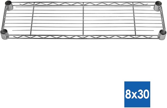Shelving Inc. 8" d x 30" w x 72" h Chrome Wire Shelving with 6 Tier Shelves, Weight Capacity 800lbs Per Shelf