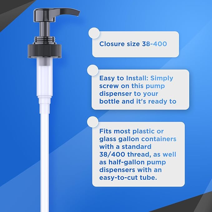 Kitchentoolz 1-Gallon Plastic Jug with Pump Dispenser - Ideal for Epoxy Resin, Laundry Detergent, Liquid Soap, Snow Cone Syrup, Batter