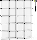 C&AHOME Cube Storage Organizer, 20-Cube Shelves Units, Closet Cabinet, DIY Plastic Modular Book Shelf, Ideal for Bedroom, Living Room, Office, 48.4" L x 12.4" W x 60.6" H Transparent White UPCS20W
