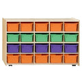 Contender C14503APF-C5 (COO2Z) Mobile 20 Tray Storage with Assorted Pastel Trays - Assembled with Casters