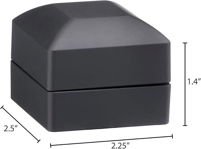 Allure - Bulk Case Of 12 - Luxury Earring Boxes With LED Light, Square Shaped Elegant Diamond Earring Case, For Unique Proposal Or Wedding, Small, Black Velvet Interior Jewelry Display Gift Box.