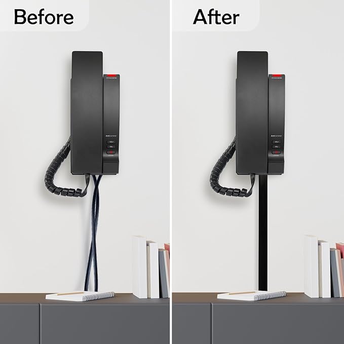 Rubber Bond TV Cord Hider Cable Protector - Strong Self Adhesive Wall Cord Cover Cable Hider - Low Profile Cable Management Wall Cord Concealer Cable Raceway (Black, 10 Feet)