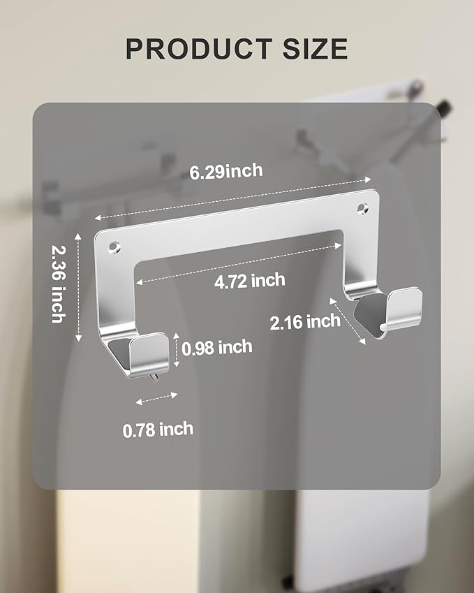 2PC Ironing Board Hanger Wall Mount Stainless Steel, Y T Leg Ironing Board Holder Wall Mount for Laundry Room, Iron Board Hooks for Wall Heavy Duty Silver