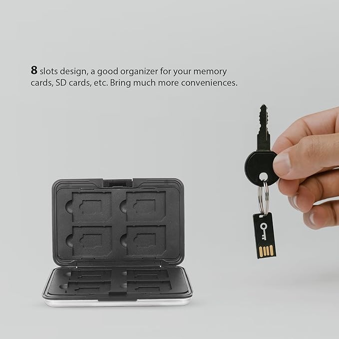 COHEALI Delicate Memory Card Case Box Portable Storage Holder for Micro and Standard Cards Drop Resistant Compact Organizer with Sturdy Construction and Scratch Protection for Digital