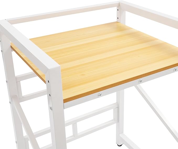 Washer Dryer Stacking Rack Stand, Heavy Duty Washing Machine Shelf with Adjustable Design, Load Capacity 660 lbs, Washer&Dryer Storage Shelf for Kitchens, Bathrooms, Laundry Rooms (White+Yellow)