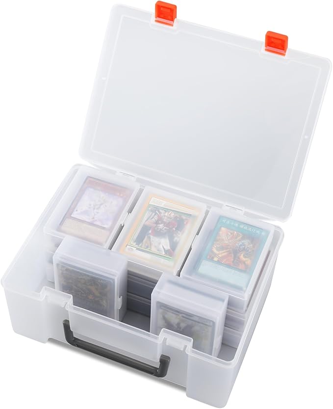 Trading Card Storage Box: Card Case Holder Organizer for 800+ Pokemon, MTG, Yugioh, TCG Cards with 11 Individual Starter Deck Box Each Holds 70 Cards
