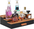 3 Tier Wood Perfume Display Stand | Perfume Organizer Shelf with Drawer | Multifunction Bathroom Storage, Vanity Counter Organizer for Beard Grooming, Shaving Lotion, Watches, Sunglasses, Cologne