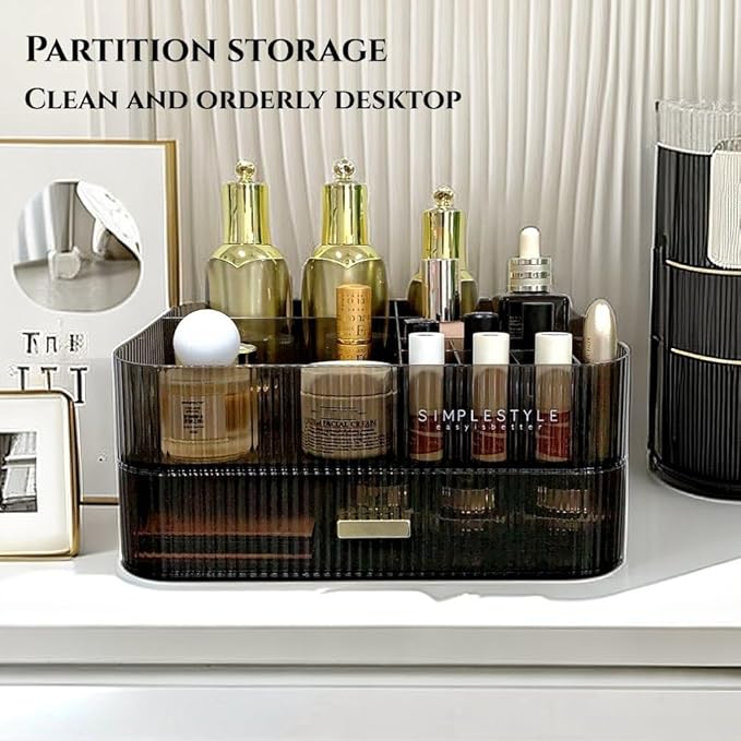 Makeup Organizer with Drawers Stackable Skincare Cosmetic Makeup organization for vanit Bathroom Desk Countertop