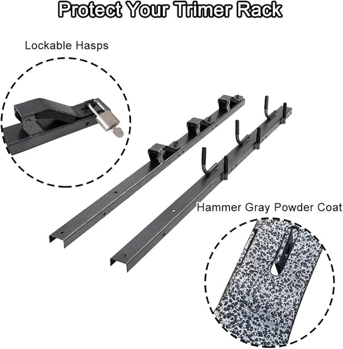 ELITEWILL 3 Place Weedeater Rack and 2 Place Backpack Blower Rack for Open Trailer