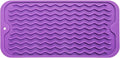 Silicone Dish Drying Mat for Multiple Usage,Easy clean,Eco-friendly,Heat-resistant Silicone Mat for Kitchen Counter or Sink,Refrigerator or Drawer Liner Purple S 12 inches x 6 inches