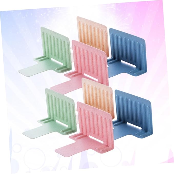 8-Piece PP Drawer Dividers for Refrigerated Food Storage Stackable Kitchen Organizer Adjustable Size for Cabinets and Freezers Random Color