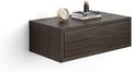Mobili Fiver, Riccardo Wall Bedside Table, Dark Walnut, Made in Italy