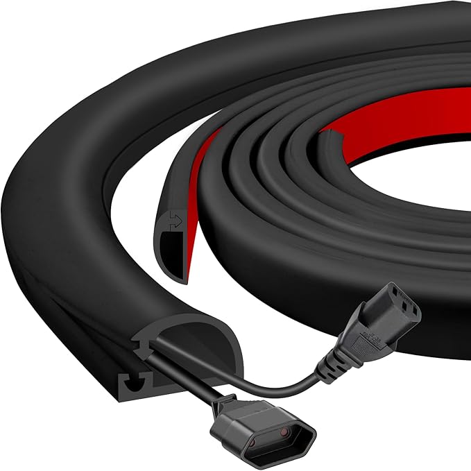 Silicone Wall Wire Hider, Side Open Wire Covers for Cords on Wall, 10FT Self-Adhesive Flexible Cord Hider for Mounted TV, Home Office, Cavity 0.63" W x 0.31" H