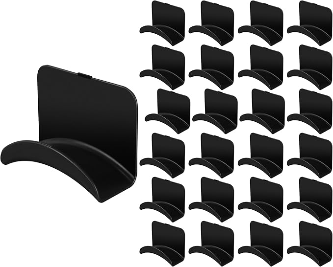 Headphone Wall Hangers Adhesive Gaming Headset Holder Hooks for Wall Mount Strong Universal Stand Hooks for Most Headphone Controller, Hat, Baseball Caps, Door, Closet(Black,30 Pcs)