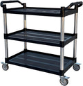 3-Tier Rolling Utility Cart with Wheels, 540 lbs Capacity Service Cart, Commercial Kitchen Cart with 4 Lockable Swivel Casters for Restaurant/Home/Warehouse/Office (40 x 20 x 38 in)