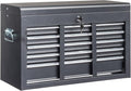 Metal Tool Box Organizer | Lockable Tool Chest | Toolbox with 5 Sliding Drawers | Large Tool Storage Box Organizer | Portable Toolchest with Keys for Garage Workshop and Tool Room | Black