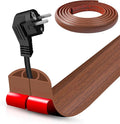 Floor Cord Cover Self Adhesive Cord Hider,10FT Cable Management, Extension Strip Protector for Wires, Prevent Cable Trips for Offices, Gyms, Exhibitions Cavity:0.39"(W) x 0.27"(H) Wood Red Teak