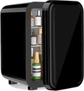 Mini Fridge, 6 Liter/8 Can 110V AC/DC Portable Thermoelectric Cooler Refrigerators for Bedroom, Skincare, Beverage, Office, Dorm Room and Car, Black