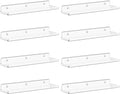Lifewit Floating Shelves for Wall, 8 Pack Clear Acrylic Shelf 15" Room Decor for Bookcase/Vinyl Record Display/Photo/Picture in Bedroom, Living Room, Bathroom, Kitchen Storage and Organization