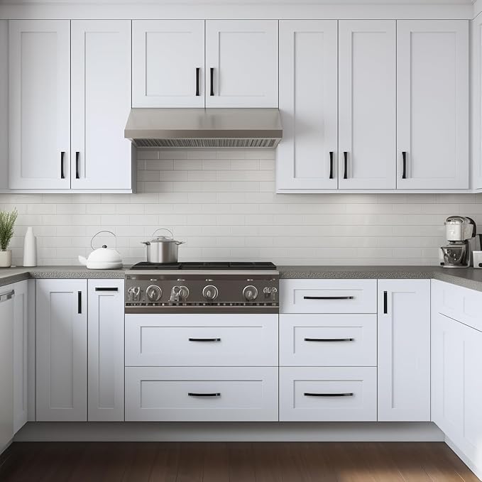 Solid Wood RTA Tray Base Cabinet with Full Height Door & Adjustable Shelf – Shaker Style Kitchen Storage Organizer, Durable Plywood Construction, Easy Assembly 9”W x 24”D x 34.5”H (White)