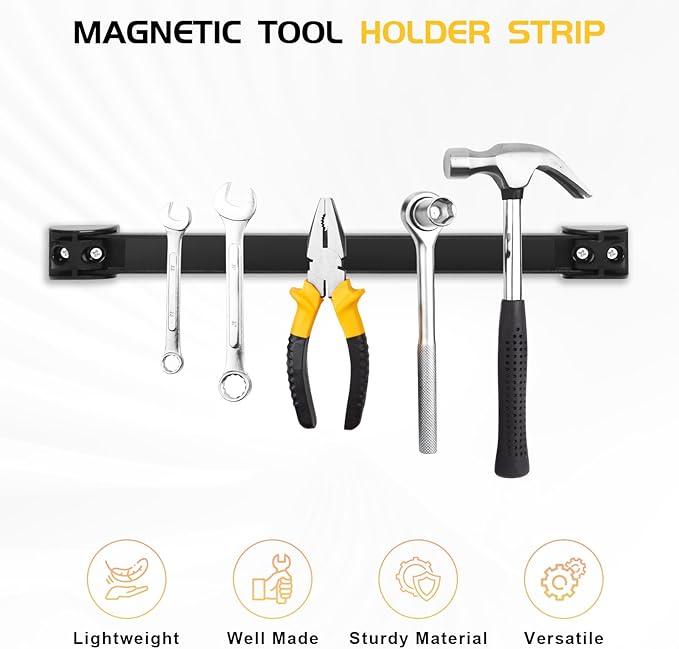 DGSL Magnetic Tool Holder Strip 5 Pack, 16 In Heavy Duty Tool Organizer Magnetic Strip, Tool Magnet Bar For Garage Tool Organization