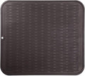 Silicone Dish Drying Mat for Multiple Usage,Easy clean,Eco-friendly,Heat-resistant Silicone Mat for Kitchen Counter or Sink,Refrigerator or Drawer Liner Coffee XL 18 inches x 16 inches