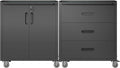 Metal Tool Cabinet,Garage Storage Cabinet System,Wall Cabinet & Locking Rolling Tool Cabinet with Doors and Adjustable Shelves,Steel Tool Cabinets for Home (2 Pcs-StyleC, Black)