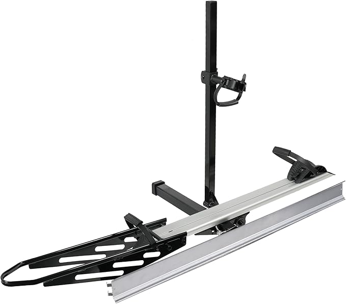 RokRack S One 1-Ebike Rack with Ramp, 100 lbs Capacity, Single Hitch Mount Electric Bike Rack, Fits up to 5" Fat Tire Width and 50" Wheelbase, Ebike Carrier Rack for 2" Receiver for Cars SUVs Vans RVs