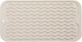 Silicone Dish Drying Mat for Multiple Usage,Easy clean,Eco-friendly,Heat-resistant Silicone Mat for Kitchen Counter or Sink,Refrigerator or Drawer Liner Tapioca S 12 inches x 6 inches