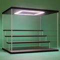 NONEMEY Clear Acrylic Display Case Stand with LED Light 2/3/4/5/6 Tier Storage Box Showcase Dustproof Organizer Box for Collectibles (4Tier 12.4*9.6*10.4inch)