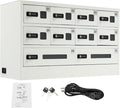 10 Slots Cell Phone Locker Charging Station & Locker Cellphone Charging Station Cabinet with Combination Lock, Tablet Computer and Mobile Phone Charging Station with 3 in 1 Charging Ports