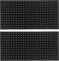 LiebeWH Metal Pegboard Wall Organizer 2 Panels 24x12 Inch Black Heavy Duty Peg Board for Garage Tool Storage