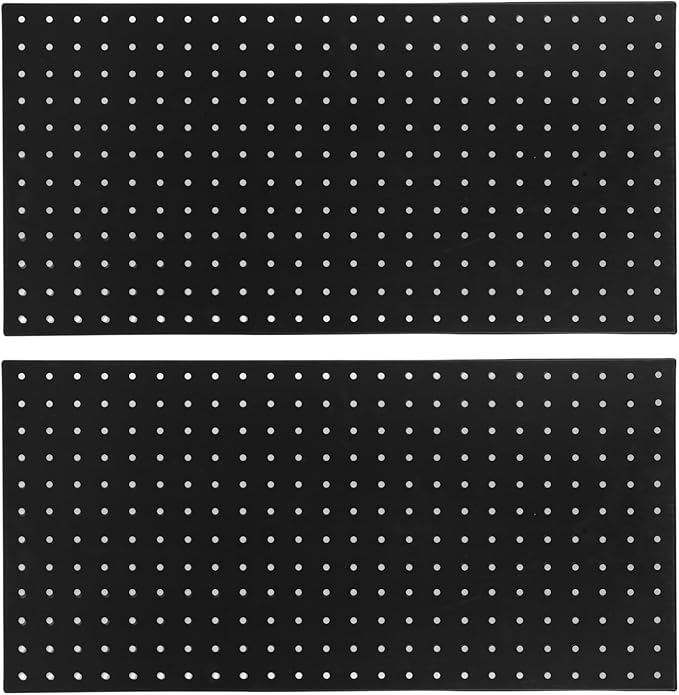 Hilitand Metal Pegboard Panels 2 Pack Heavy Duty Wall Mounted Tool Organizer Pegboard Tool Wall Organizer Peg Board for Garage Home Craft Room Kitchen with 288 Holes Powder Coated Steel