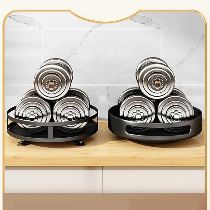 Storage Organizer for Kitchen Countertop Organizer, Round Metal Organizer for Cabinet Kitchen Fridge Vanity M