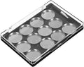 FRCOLOR Magnetic Eyeshadow Palette Case 12 Round Pans and Brush Space-Saving Makeup Storage Palette for Travel and Home Use
