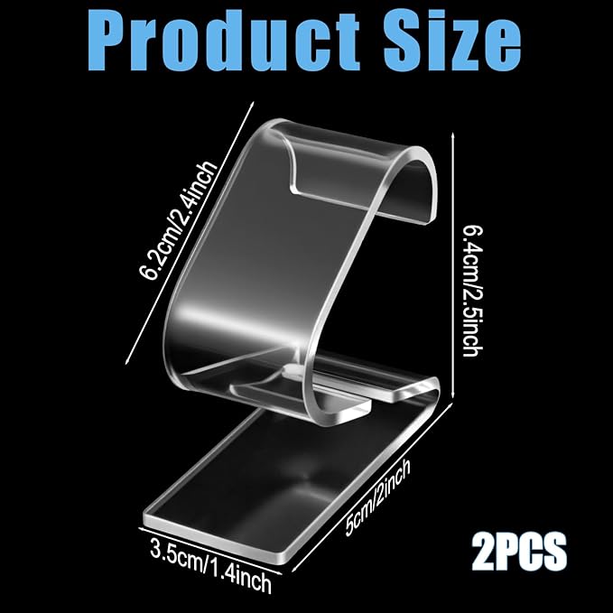 Prasacco Clear Watch Display Stand, 2Pcs Single Watch Holder Organizer Acrylic Watches Holders Display Rack Jewelry Holders Stand for Bracelet Jewelry Storage
