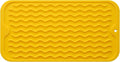 Silicone Dish Drying Mat for Multiple Usage,Easy clean,Eco-friendly,Heat-resistant Silicone Mat for Kitchen Counter or Sink,Refrigerator or Drawer Liner Yellow S 12 inches x 6 inches