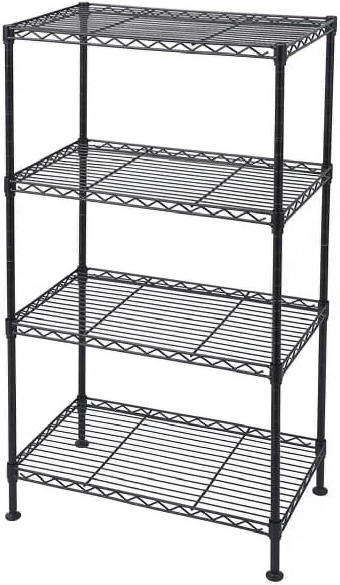 4-Tier Wire Storage Shelf Unit, 83 lbs Per Shelf Capacity, Adjustable Steel Shelving Rack for Kitchen, Pantry, Garage