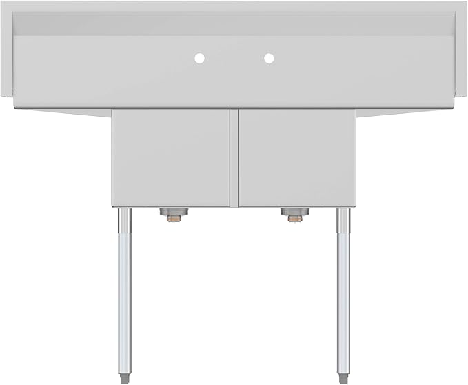 KoolMore - SB141611-12B3 2 Compartment Stainless Steel NSF Commercial Kitchen Prep & Utility Sink with 2 Drainboards - Bowl Size 14" x 16" x 11", Silver
