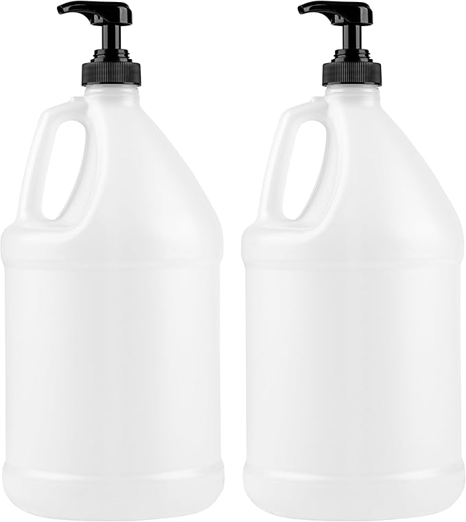 Kitchentoolz 1-Gallon Plastic Jug with Pump Dispenser - Ideal for Epoxy Resin, Laundry Detergent, Liquid Soap, Snow Cone Syrup, Batter