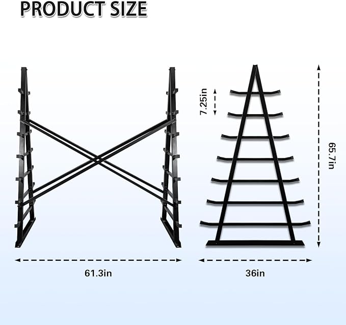 Horizontal Storage Rack Steel Pipe Storage Rack Heavy Duty Adjustable 7-Tier Lumber Organizer Shelf for Garage Workshop Shed Basement