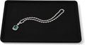 Microfiber Jewelry Display Flat Tray for Rings Earrings Necklace Bracelet, Jewelry Photograph Display Catchall Organizer Tray Dish(L,Black)