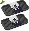 EG-SIPRO Kitchen Sink Organizer Tray,Sponge Holder for Kitchen Sink Bathroom Counter Tray Sponge Caddy Silicone Soap Holder for Soap dispenser, Bottle, Dishwashing Accessories(2-pack)